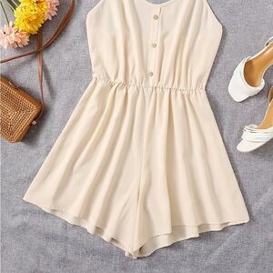SHEIN Button-Front Romper